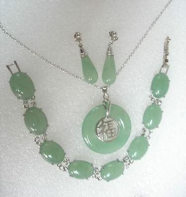 Genuine Jade Necklace ,Bracelet,Earring set