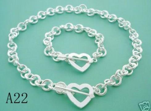 Designer Jewelry Heart lock New Jewelry Sets Tiffany925 Sterling Silver Necklaces and Bracelets Earrings Gift with box Free shipping