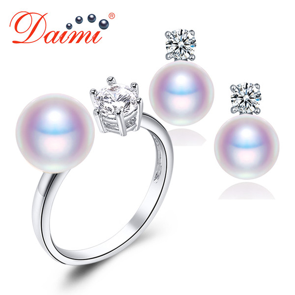 DMSFP046 Natural Purple Pink White Black Pearl Sets, Natural Pearl Sets, Party Jewelry Sets