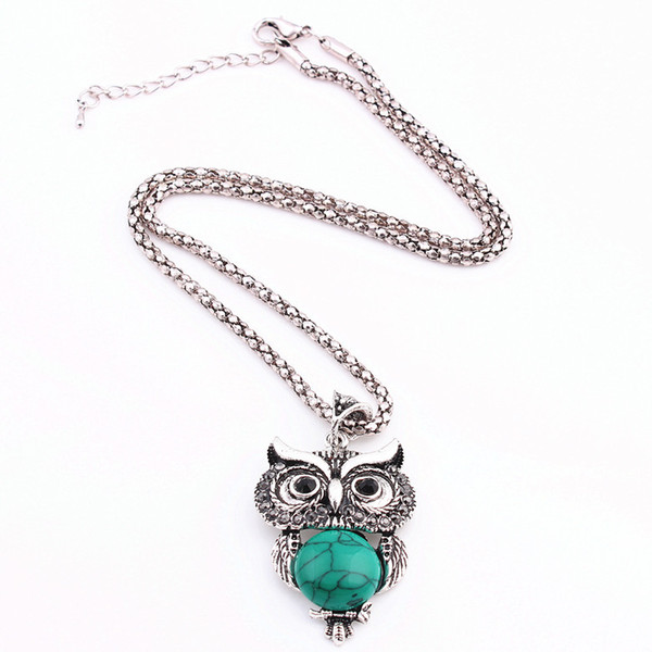 WOW! Jewelry Sets GREEN Owl Necklace BRACELET Earrings Bird Choker Collar Fashion Jewelry News Spring Women Girl Gift