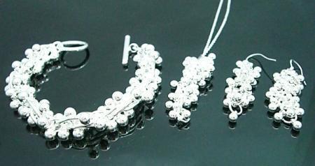 Wholesale - lowest price Christmas gift 925 silver Necklace+Bracelet+Earring set S78