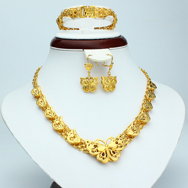 CLASSICS ETERNAL PRETTY 22K THAI BAHT YELLOW GP GOLD NECKLACE PENDANT EARRINGS BRACELET JEWELRY SETS MAGNIFICENT