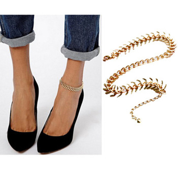 2015 New Fashion Animal Fish Bone Anklet Foot Chain Barefoot Beach Jewelry Accessary for Women