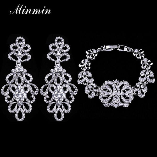 Top Selling Bridal Jewelry Sets Amazing Design Fashion Bracelet Earrings Pendant for Women Wedding Accessory EH177+SL040