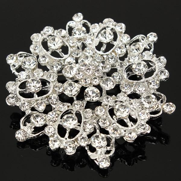 Sparkling rhinestone brooch pin brooch 6.5cm Bridal Wedding Decoration Women order<$18no track