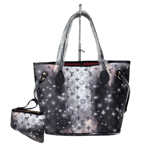 Hot Sale 2019 New Design Stars Flowers Casual Shopping Handbags For Women Classic Style Lady's Bags Size 32cm Handbag