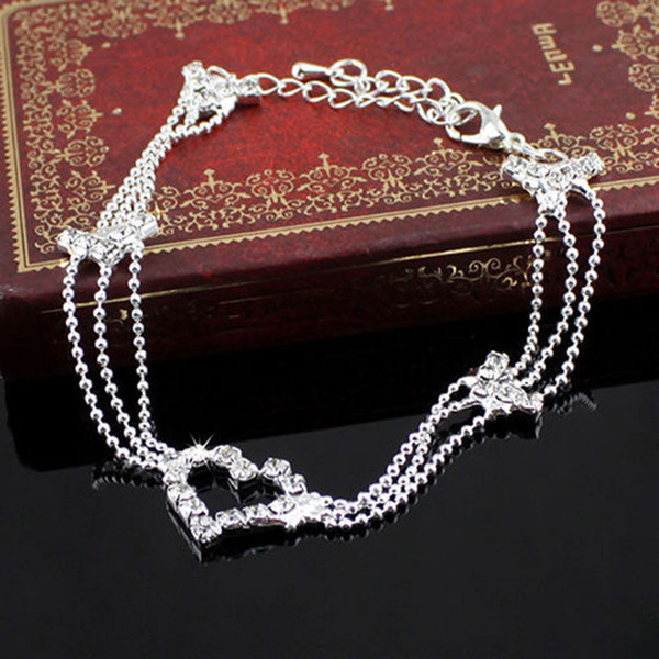 Good Sexy Barefoot Sandal Crystal Silver Anklet Crystal Fashion Jewelry