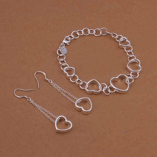 High grade 925 sterling silver Hanging piece hollow bracelet earrings jewelry sets DFMSS427 brand new Factory direct sale wedding 925 silver