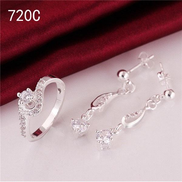 hot sale sale women's gemstone sterling silver jewelry sets,same price wedding gift 925 silver Earring Ring jewelry set GTS48