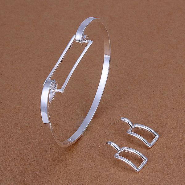 High grade 925 sterling silver Long Quartet grid piece jewelry set DFMSS261 brand new Factory direct sale 925 silver bracelet earring