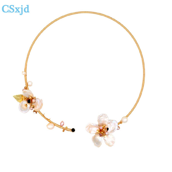 wholesale Fashion Charm natural baroque pearl Handmade Adjustable Flower Necklace For Women Gifts Luxury Fine Jewelry