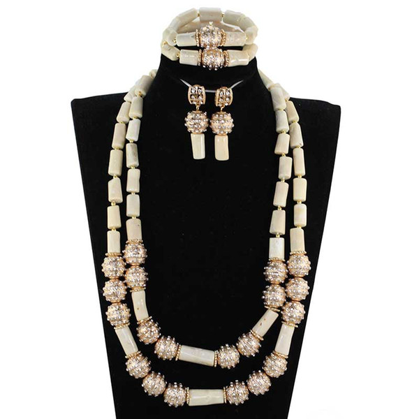 White African Coral Beads Bridal Jewelry Set 26 inches Long Coral Women Necklace Set Anniversary Party Beads Jewelry Set NCL712