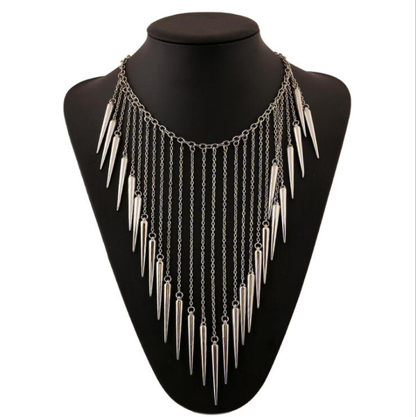 Hot-selling jewelry European and American brand Necklace water drop gold multi-layer fringed Necklace sweater chain