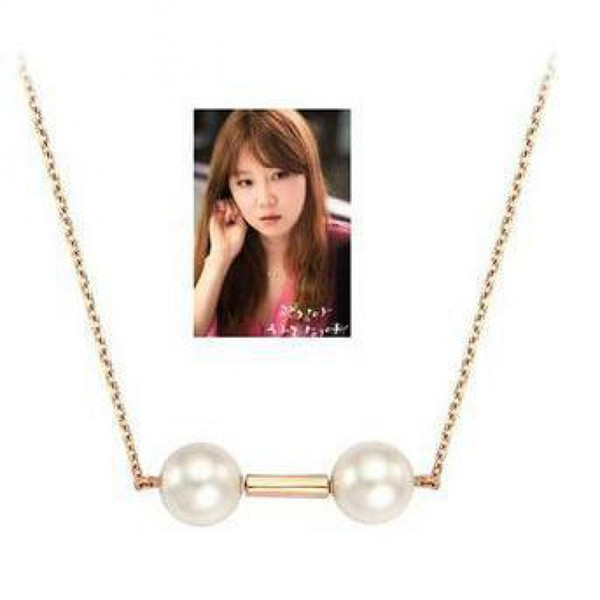 Fashion Sweet And Elegant Jewelry Love Ah Okay Kong Hyo Jin Imitation Pearls Pendant Necklace For Women Necklace Elegant