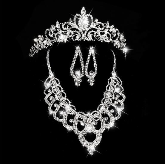 2019 Hot sales Bridal crowns Accessories Tiaras Hair Necklace Earrings Accessories Wedding Jewelry Sets fashion style bride