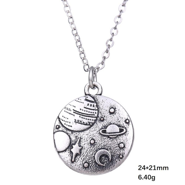 Fashion 2022Women Accessories Round Shaped Moon Jewelry Charm Earring and Necklace Set Dropshipping Fashionable