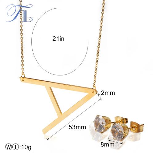 TL Stainless Steel English Letter Jewelry Sets For Women Letter A-E Unique Design Solid Silver & Gold Colors Love Party Jewelry