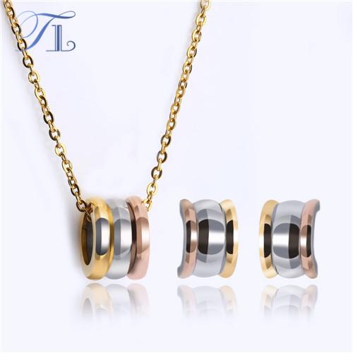 TL New Fashion Women Jewelry Sets Rose Gold Silver High Quality Noble Stainless Steel Jewelry Sets For Women Female Never Fade