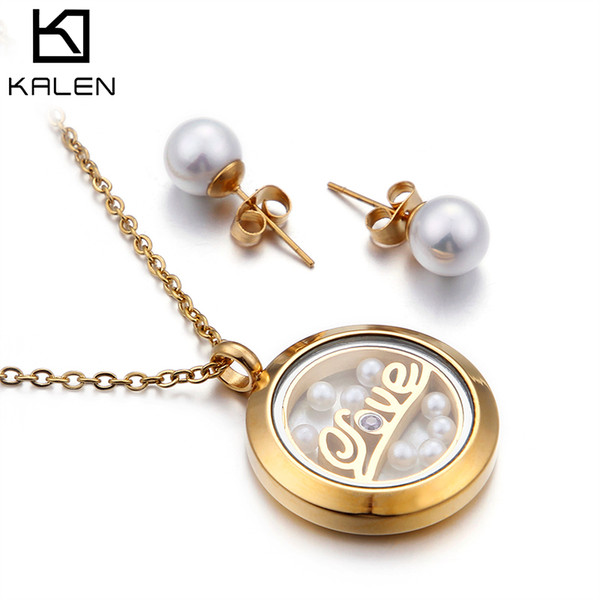 Necklace & Earring Wholesale 450*2MM Silver/Gold Stainless Steel Pendant Necklace Necklaces For Women Jewelry Set KALEN