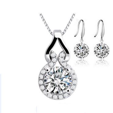 ORSA Crystal Jewelry Sets,Luxury Naked Crystal Earring & Necklace Sets,Fashion women with Platinum Plated OS25