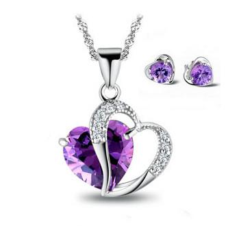 Fashion Necklace Earring Set,Fashion Beautiful Silver & Austria Crystal,3 Layer Platinum Plated,Free Shipping OS01