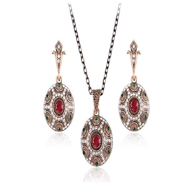 Women Necklace Earrings Bracelets Jewellery Fashion African Beads Jewelry Sets Gold Color Wedding Bridal Jewelry Sets