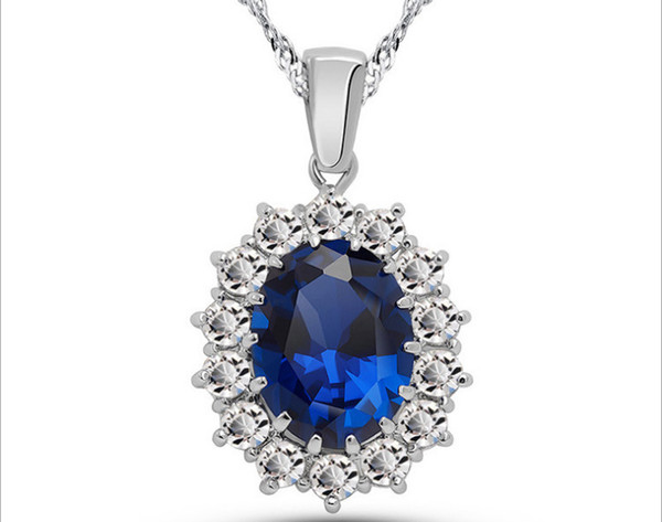 Prince William Princess Kate wedding tanzanite sapphire ring ear clip Necklace Set - Love Stone