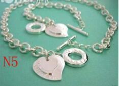 Designer Jewelry Heart New Jewelry Sets Silver Bracelet and Necklace Sets Fashion womens Jewelry Sets with box