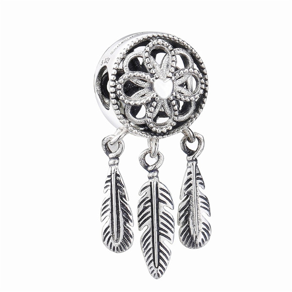 Slovecabin 2018 Summer Spiritual Dream Catcher Dangle Charm Pendants 925 Sterling Silver Making Jewelry Fit Charms Bracelet