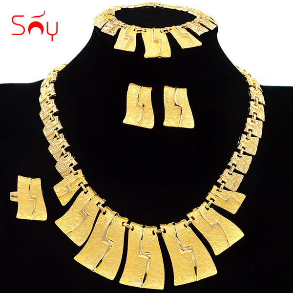 Sunny Jewelry Fashion Wedding Jewelry Set For Women Bridal Set Necklace Earrings Ring Bracelet For Engagement