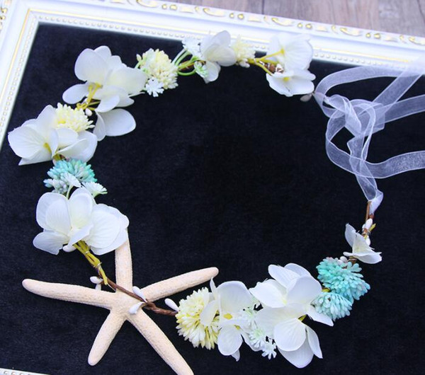 Sweet Korean bridal garland emulation head flower with photo studio photo head headwear starfish hairdressing accessories