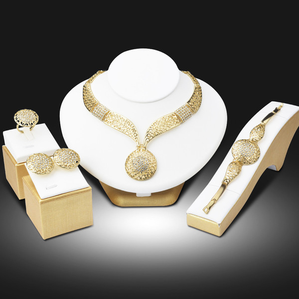 IST308 Wedding African Jewelry Sets Fashion Dubai Gold Color Jewelry Set Wholesale Costume Design