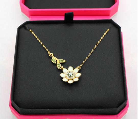 Boshuolin juicy diamond fresh white daisy flower green leaf necklace bracelet 925 silver needle ear nail girl