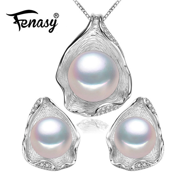 FENASYr Pearl Jewelry ,pearl pendant Jewelry Sets for Women Pearl Necklace/Earring Wedding Jewelry Set , Shell pendant design S18101508