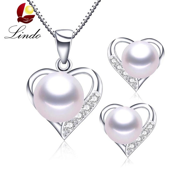 White pink purple 3 colors natural pearl jewelry set true love 925 sterling silver jewelry best gift for women S18101508