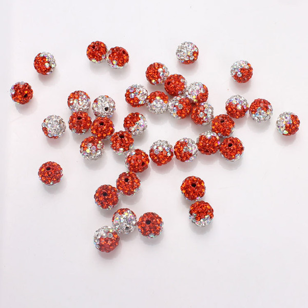 20pcs/lot 10mm shamballa beads Gradient Colorful 10mm Crystal Beads Pave Clay Dico Ball for Bracelet Necklace