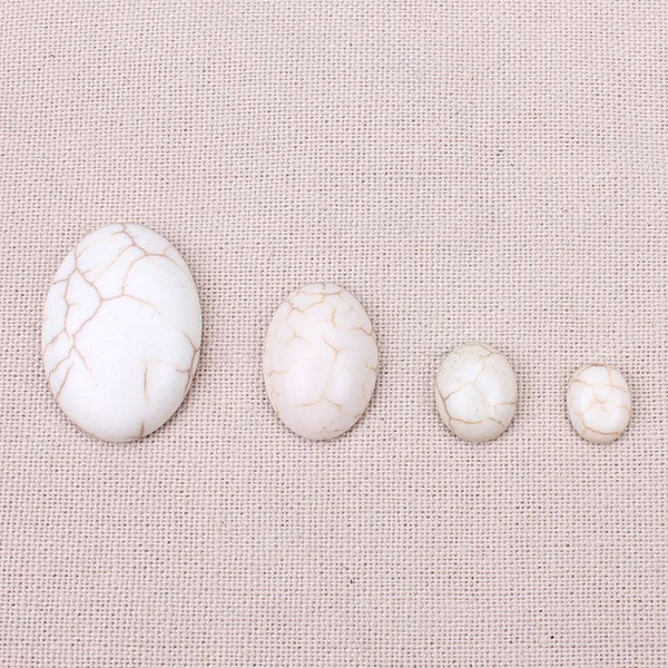 10pcs/lot White Oval Flatback Cabochons Charm Beads Natural Turquoise Stone Beads Decoration For Phone/DIY Jewelry