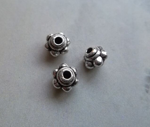 20pcs/lot 5mm Tibetan silver spacer beads silver imitation style 5mm perforated alloy bead jewelry accessories DIY