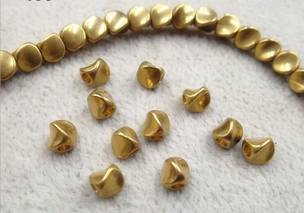 50pcs/lot 4.5mm Brass spacer beads Fancy shilly beads for bracelets DIY jewelry accessories