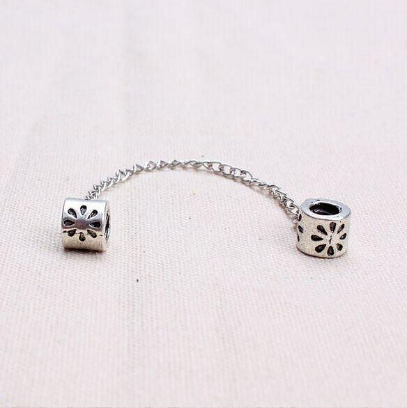 High Quality Silver Safety Chain European Beads Safety Chain Fit charms Bracelets