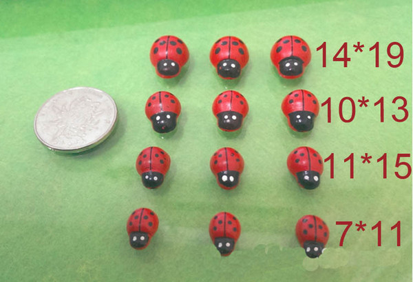 100pcs/lot Handmade mini ladybug beads ladybugs cartoon Beatles fitting DIY phone