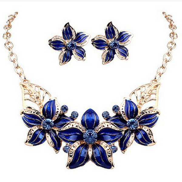 2017 new arrival Europe and the United States Flower Jewelry Sets Necklace and Earring Set for Women