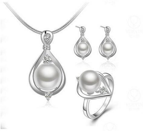 hot sale Jewelry Sets 925 Sterling Silver Jewelry Jessica Alba Wedding Necklace Set Jewerly Elegant Lady Exquisite Natural pearl suit