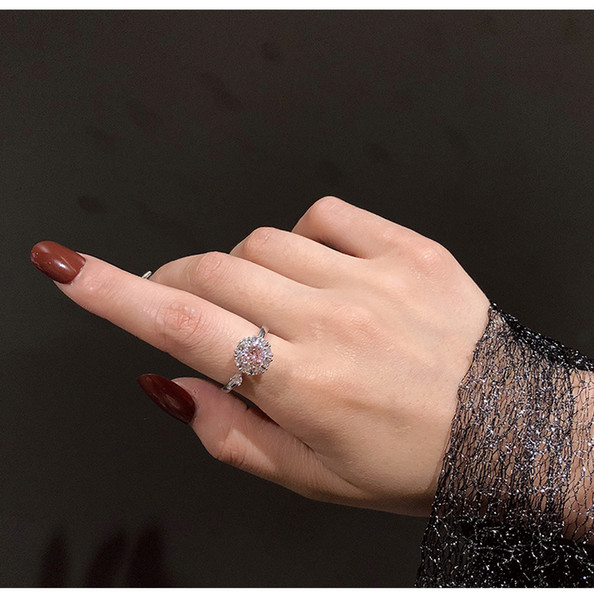 2019 Stocked New fashionable rings necklace set alloy diamond necklace opening adjustable rings women jewelry accessory