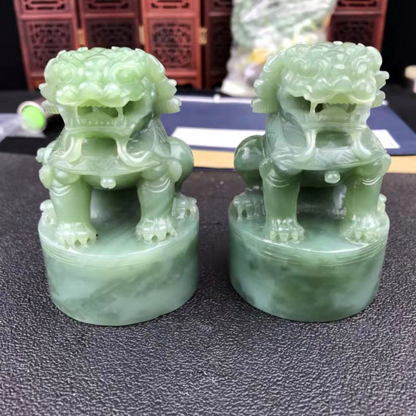 W0024 china nanyang Hetian Green Jade seal/jasper jade jadeite stone furnishing articles/fine and smooth Fashion jade jewelry meaning