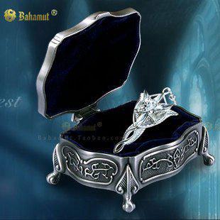 Free Shipping - Lord of the Ring Silver Arwen Evenstar Necklace + Jewelry Box Holder