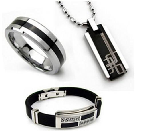 Fashion men's Jewelry Men's necklace Men's bracelet Men's ring set lovers gift