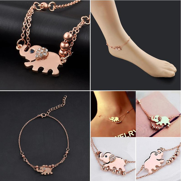 Sexy Sandalias Beach Rhinestone Elephant From India Barefoot Chain Ankle Bracelet Foot Jewelry Anklets For Women Free Shipping