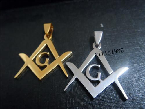 Masonic Stainless Steel pendant gold and silver set