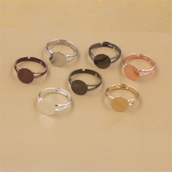 BoYuTe 50Pcs 7 Colors 6MM 8MM 10MM 12 MM Cabochon Base Ring Setting Diy Accessories Parts Adjustable Ring Base